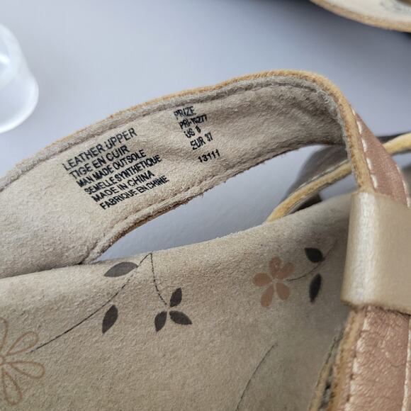 Taos Prize Sandals Womens Adjustable 3 Strap Leather Bronze Metallic Size 6 - Picture 6 of 7